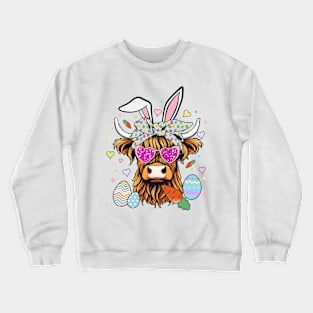 Highland Cow Easter Day Crewneck Sweatshirt
